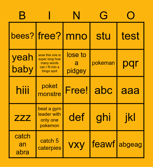 BINGOPORX Bingo Card