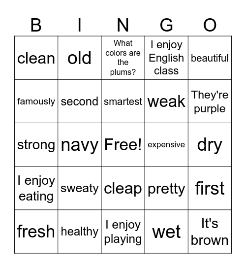 unit 3 V3 Bingo Card