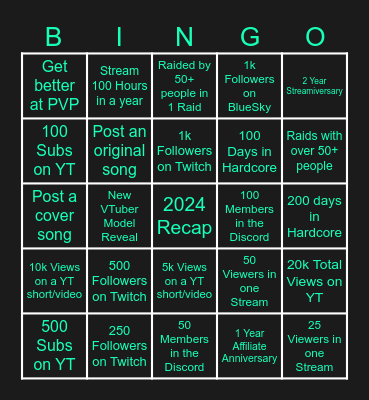 RenKitari 2025 Bingo Card