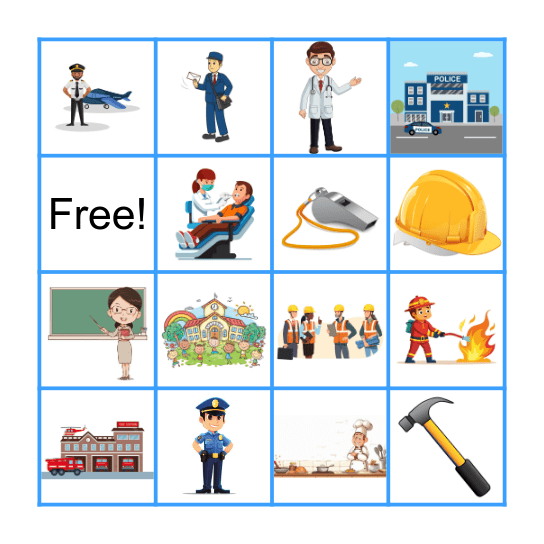 Community Helpers Bingo Card