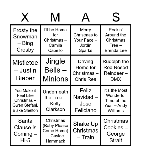 Music Bingo! Bingo Card