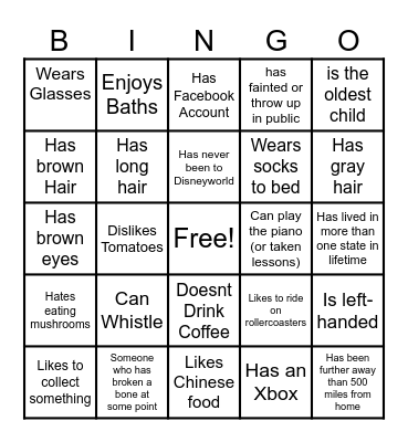 Does this Decribe You BINGO Card