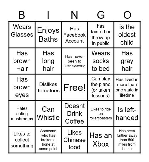 Does this Decribe You BINGO Card