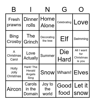 Christmas Bingo!! Bingo Card