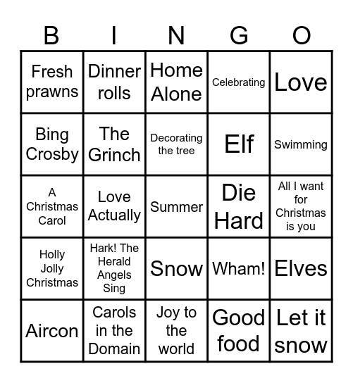 Christmas Bingo!! Bingo Card