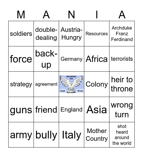 World War I (WWI) Bingo Review Bingo Card