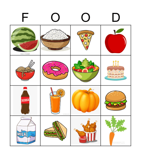 Food! Bingo Card