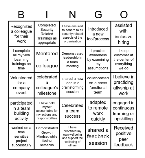 Culture Bingo Card