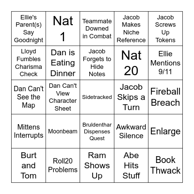 PotA Bingo Card