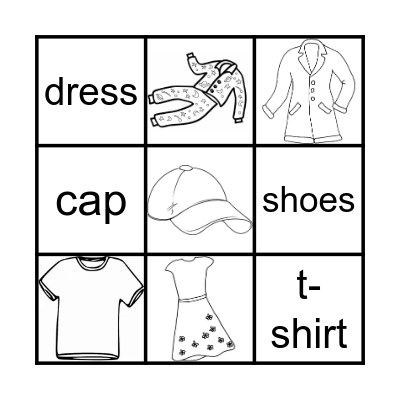 Clothes, clothes, clothes! Bingo Card