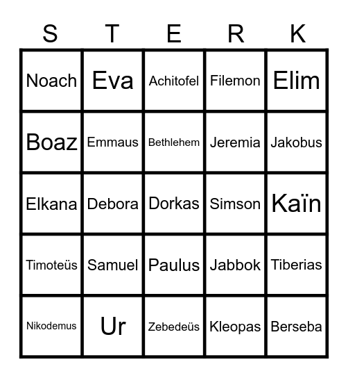 Mijn hulp is van U Heer Bingo Card