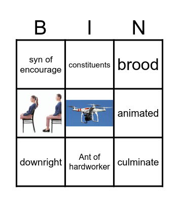 vocabulary unit 3 Bingo Card