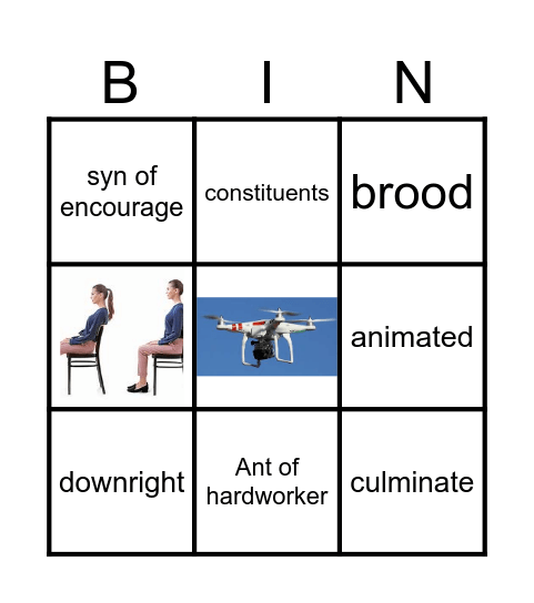 vocabulary unit 3 Bingo Card