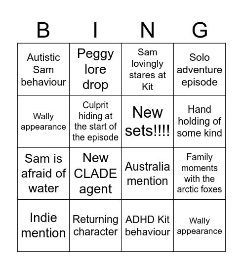 Creature Cases CH4 Bingo Card