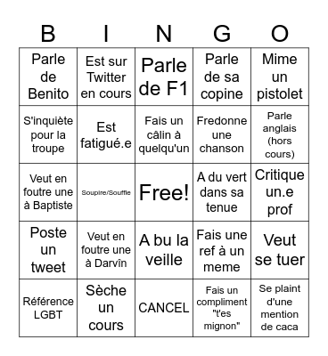 BING'MEL Bingo Card