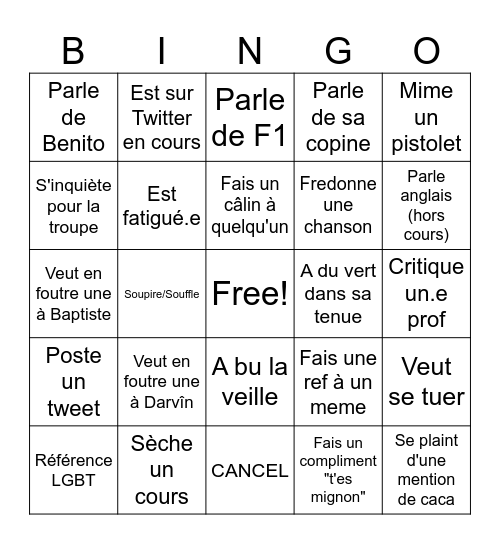 BING'MEL Bingo Card