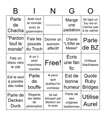 Ruby Binges Bingo Card