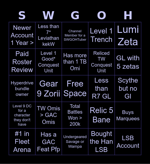 𝓡𝓸𝓼𝓽𝓮𝓻 𝓡𝓮𝓿𝓲𝓮𝔀 𝓑𝓲𝓷𝓰𝓸! Bingo Card