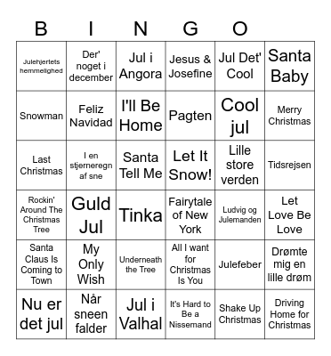 EHHS Julemusikbingo 2024 Bingo Card