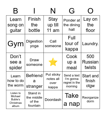 AVERY BINGO Card