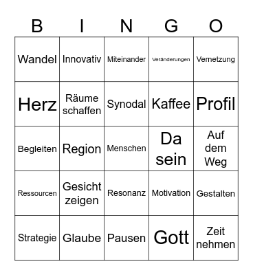 Pastoralklausur Bingo Card