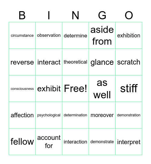 LT Book III Lesson 7 Bingo Card