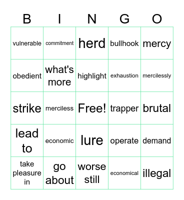 LT Book III Lesson 8 Bingo Card