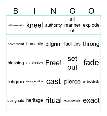 LT Book III Lesson 9 Bingo Card