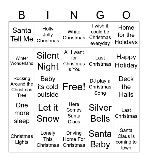 Christmas BINGO Card