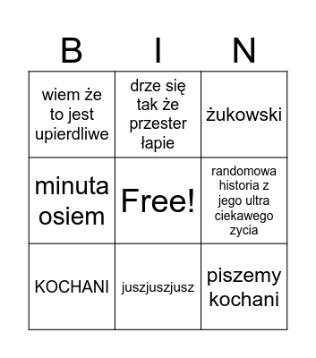 środki bingo Card