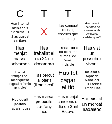 Bingo de Nadal Bingo Card