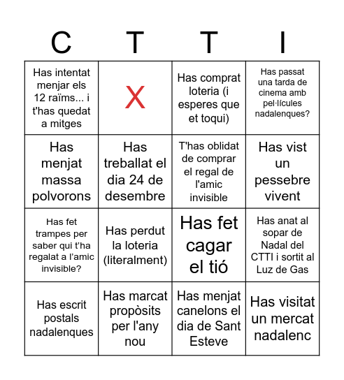 Bingo de Nadal Bingo Card