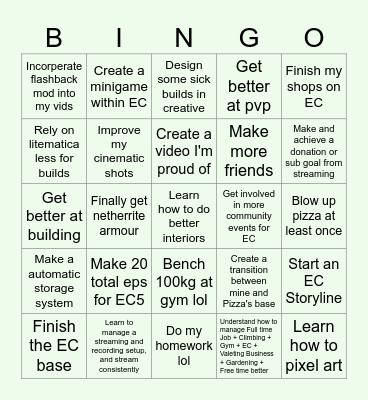 2025 Bingo Card