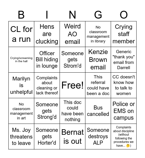 Thanksgiving Week Bingo Card