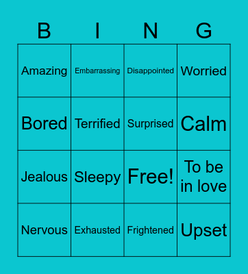 Speakout B1 (unit 2) Bingo Card