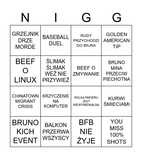 MNGO Bingo Card