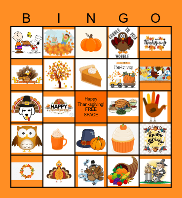 Thanksgiving Bingo Card