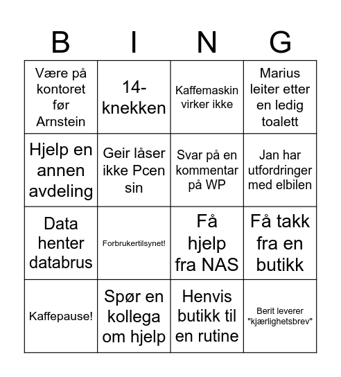 ASO BINGO BW EDITION Bingo Card