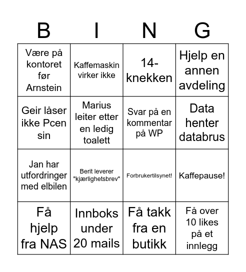 ASO BINGO BW EDITION Bingo Card