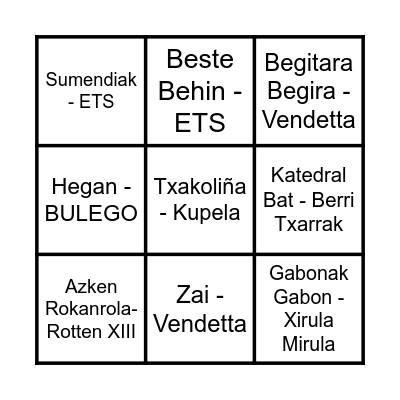 BINGO MUSIKALA!!! Bingo Card