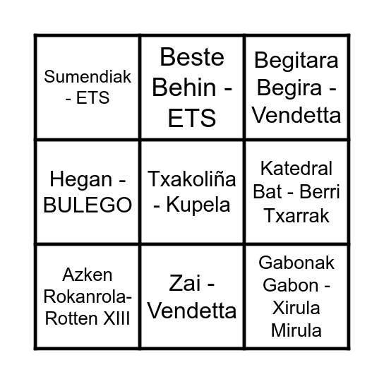 BINGO MUSIKALA!!! Bingo Card