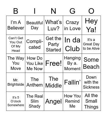 2000-2004 Bingo Card