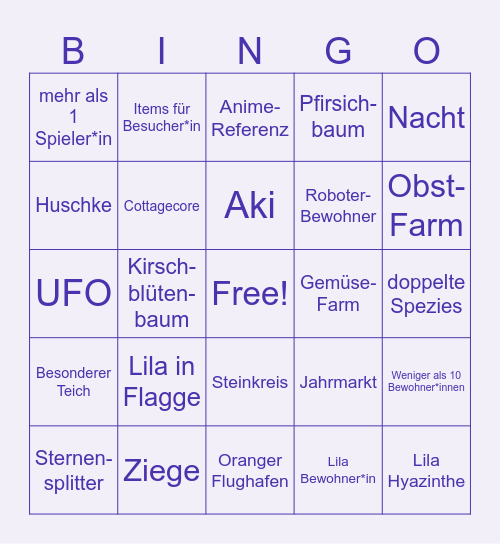 Schlummer-Bingo Card