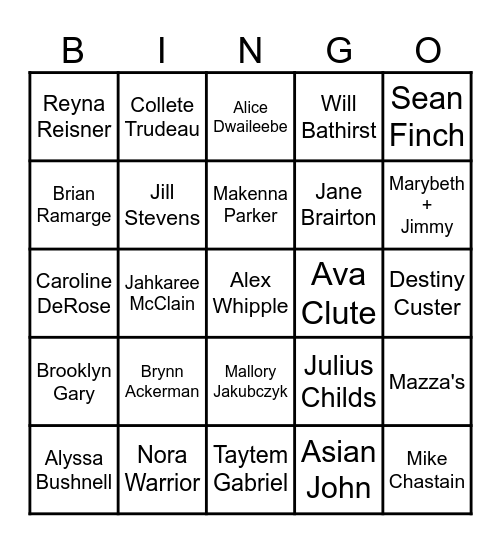 Black Out Wednesday Bingo Card