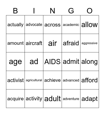 Bingo Card