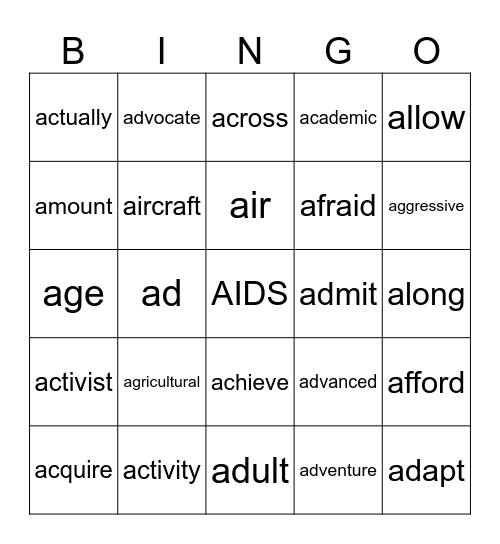 Bingo Card