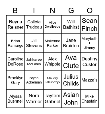 Black Out Wednesday Bingo Card