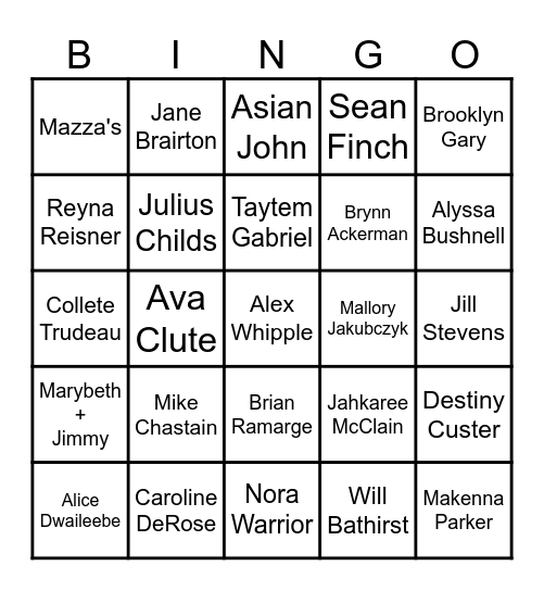 Black Out Wednesday Bingo Card