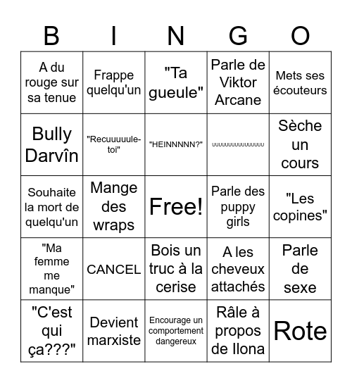 BING'TERENN Bingo Card