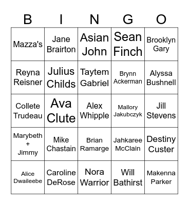 Black Out Wednesday Bingo Card